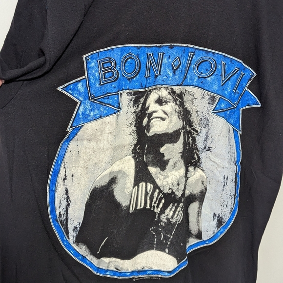 Vintage 80's BON JOVI ROCK Concert T Shirt Size Extra Large SSI Tag XL - Picture 3 of 8